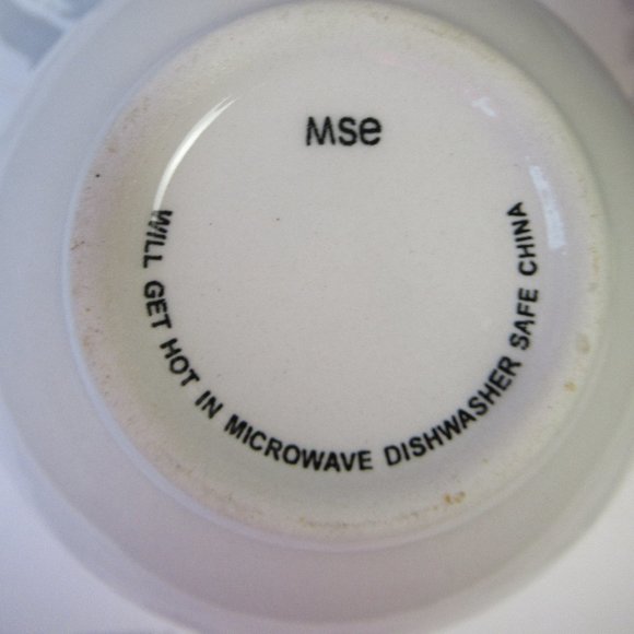 Cup Mug 12 oz White with Blue Flowers Rim by MSE / Martha Stewart Everyday - Picture 9 of 10